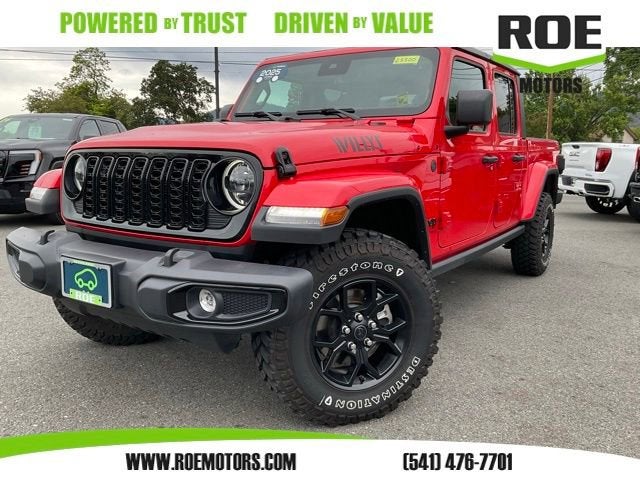 2025 Jeep Gladiator Willys in Red — front three-quarter view