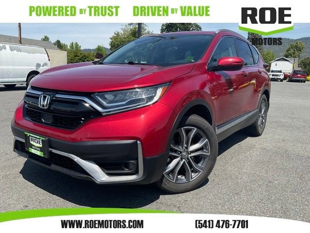 2021 Honda CR-V AWD Touring in Red — front three-quarter view