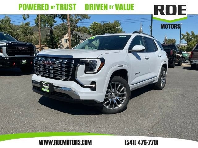 2026 GMC Terrain Denali in Glacier White Tricoat — front three-quarter view